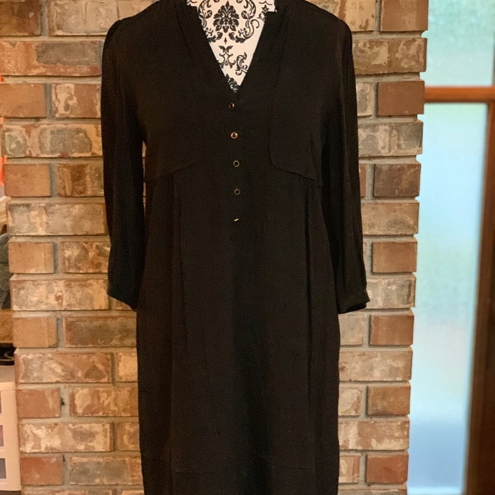 Black Maeve pilgrim dress from Anthropologie